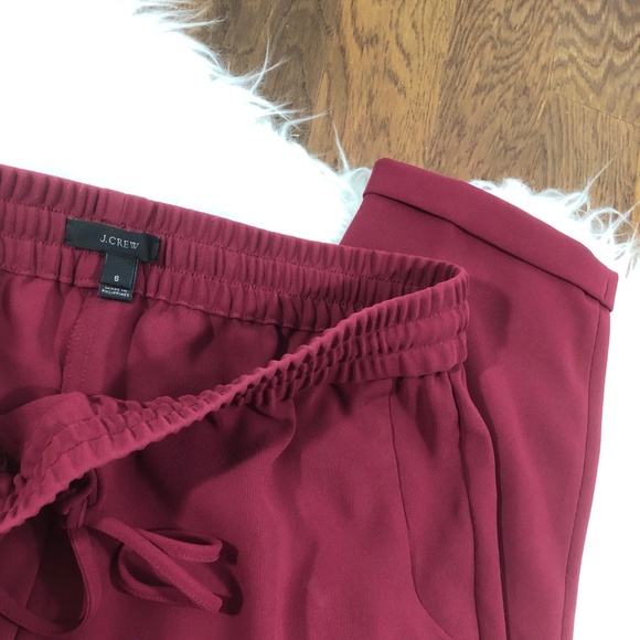 J.Crew Drapey Deep Red Drawstring Pant Size 6 - Picture 5 of 8